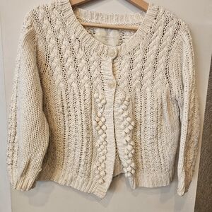 American Eagle Outfitters Cream Knit Cardigan